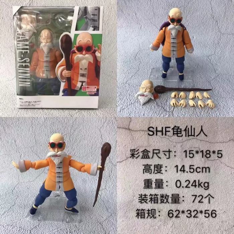 Dragon Ball SHF Master Roshi Movable face doll Boxed Figure Decoration Model 14.5CM 0.24KG