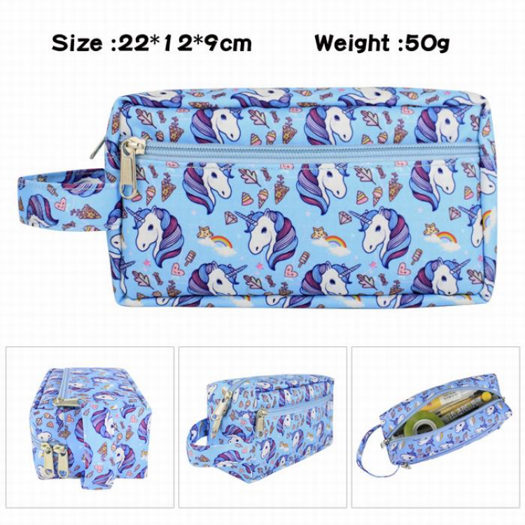 Unicorn-1 Full color waterproof canvas multi-function large capacity pencil case cosmetic bag