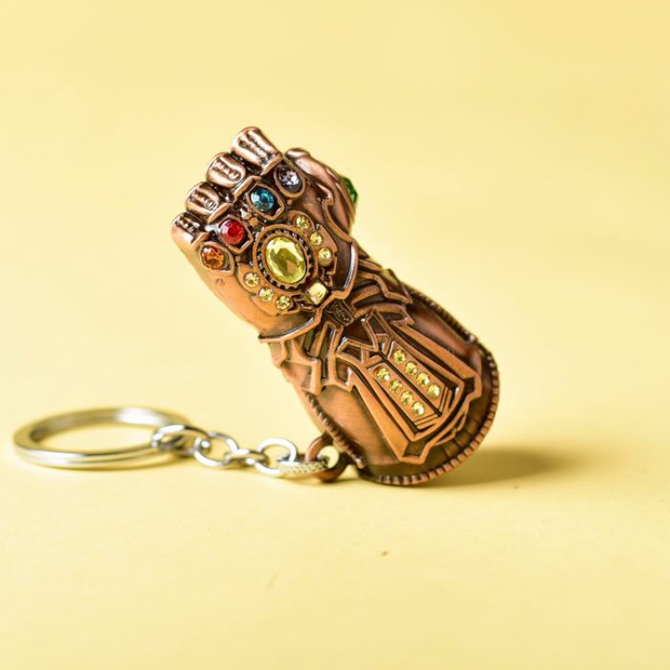 The Avengers Thanos gloves Bronze Keychain pendant 3.5X6.5CM