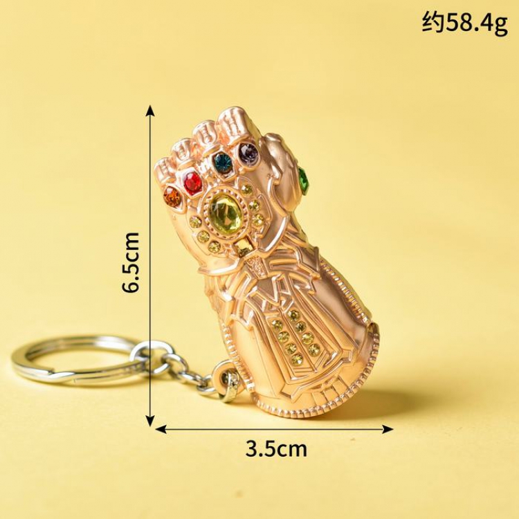 The Avengers Thanos gloves Pink Keychain pendant 3.5X6.5CM