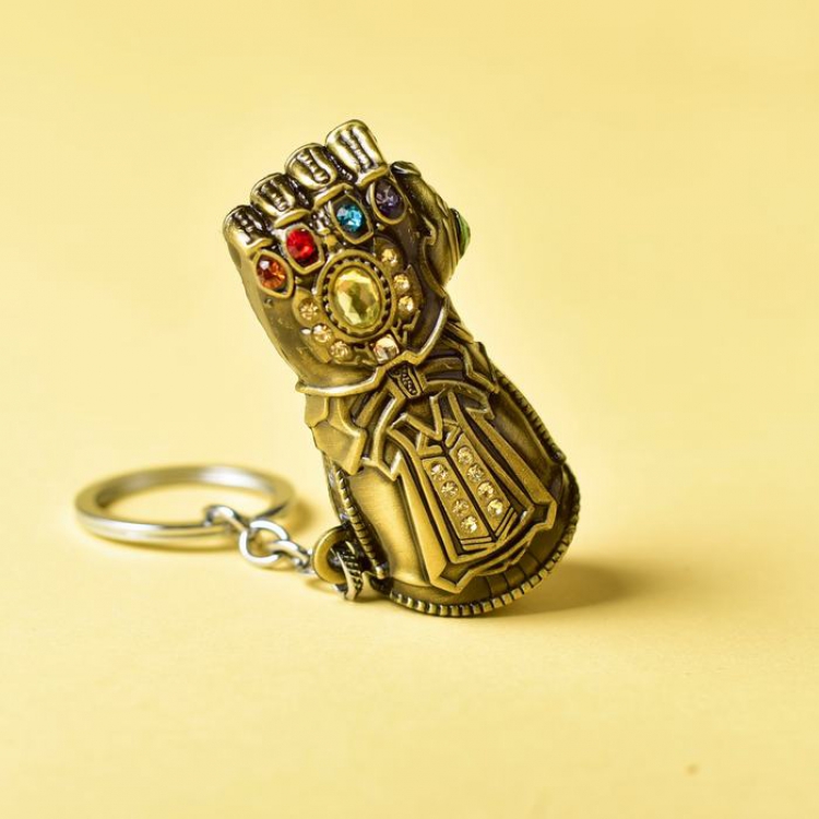 The Avengers Thanos gloves bronze Keychain pendant 3.5X6.5CM