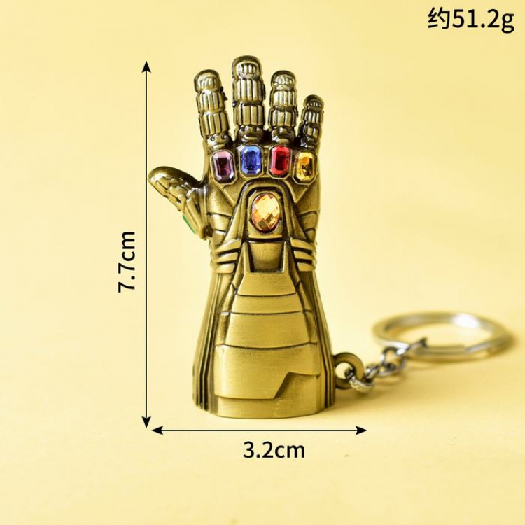 The Avengers Iron Man gloves bronze Keychain pendant 3.2X7.7CM