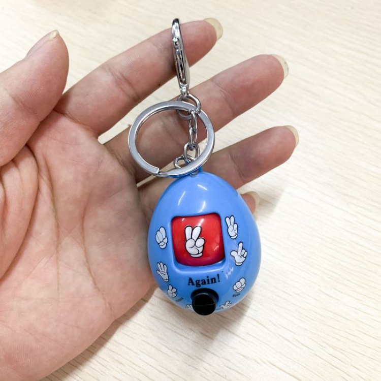 Game children's toys rock-paper-scissors blue Keychain pendant