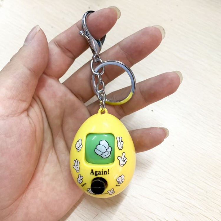 Game children's toys rock-paper-scissors yellow Keychain pendant