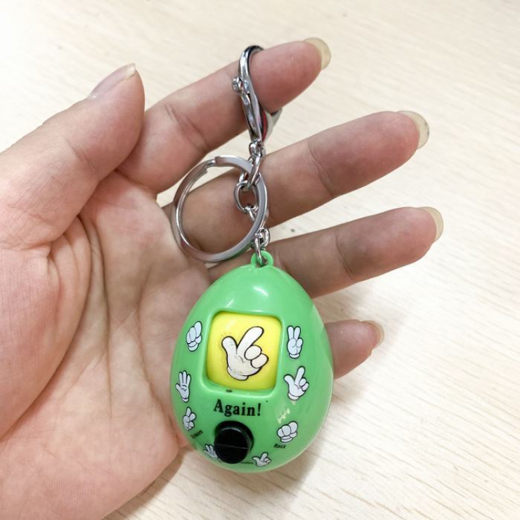 Game children's toys rock-paper-scissors green Keychain pendant