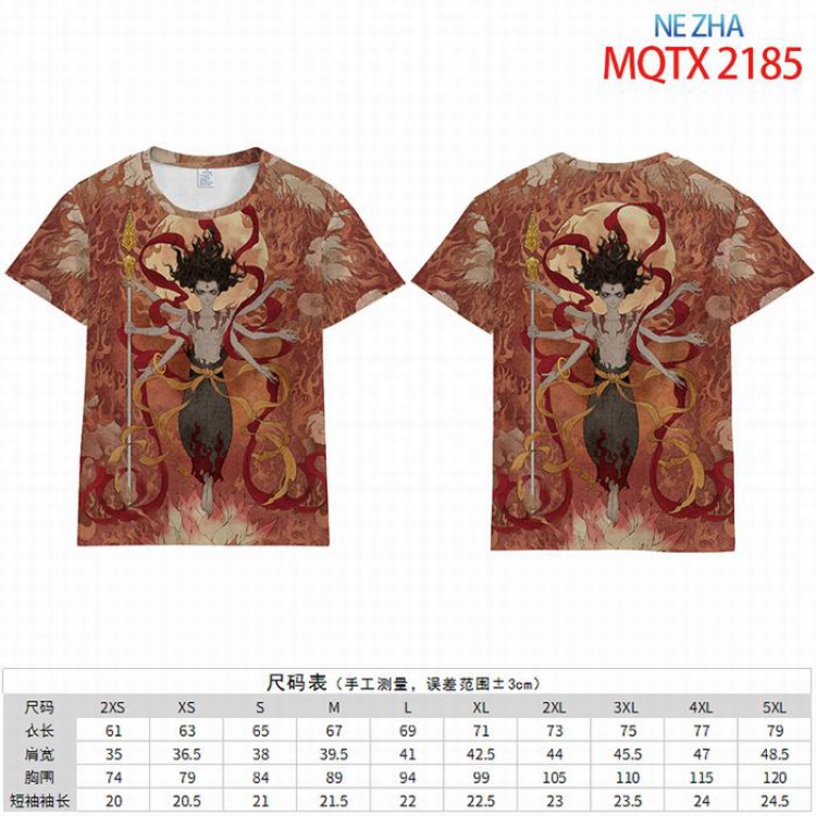 NE ZHA Full color short sleeve t-shirt 10 sizes from 2XS to 5XL MQTX-2185
