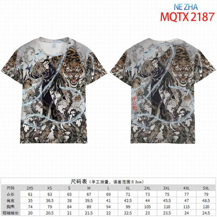 NE ZHA Full color short sleeve t-shirt 10 sizes from 2XS to 5XL MQTX-2187