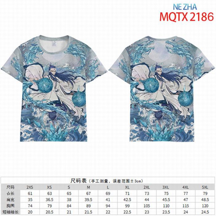NE ZHA Full color short sleeve t-shirt 10 sizes from 2XS to 5XL MQTX-2186