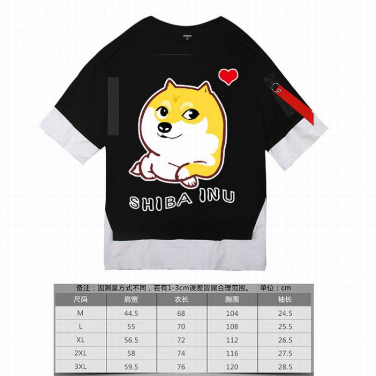 Kabosu Shiba Inu white Loose cotton trend short sleeve t-shirt 5 sizes from M to 3XL