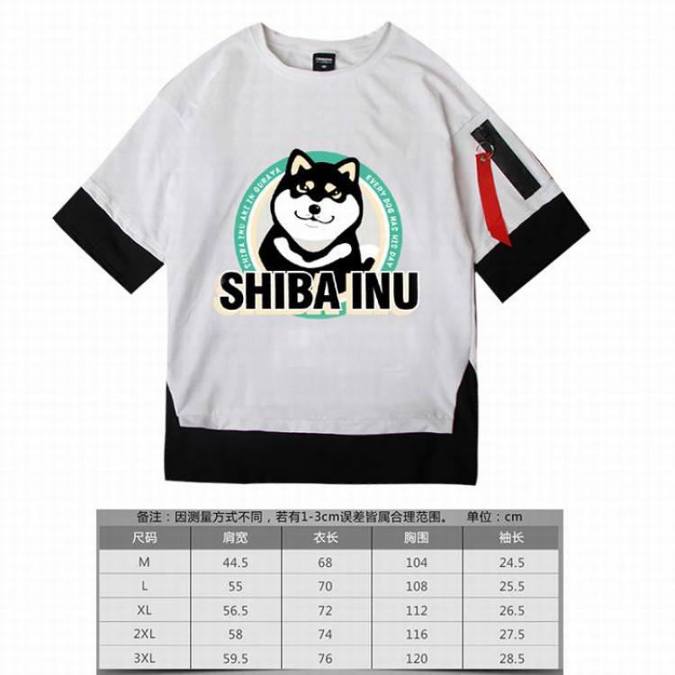 Kabosu Siberian Husky white Loose cotton trend short sleeve t-shirt 5 sizes from M to 3XL