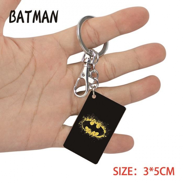 Batman-12 Anime Acrylic Color Map Keychain Pendant