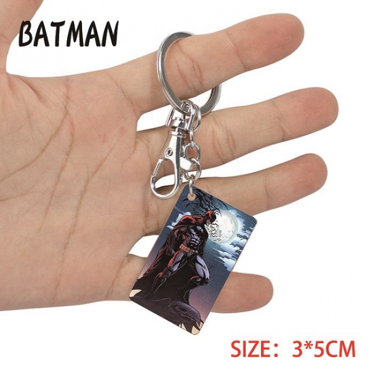 Batman-14 Anime Acrylic Color Map Keychain Pendant