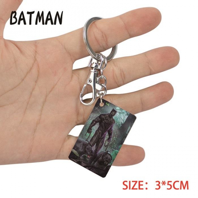 Batman-16 Anime Acrylic Color Map Keychain Pendant