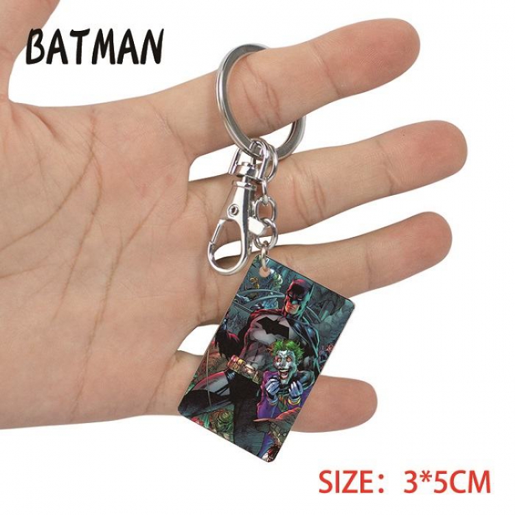 Batman-8 Anime Acrylic Color Map Keychain Pendant