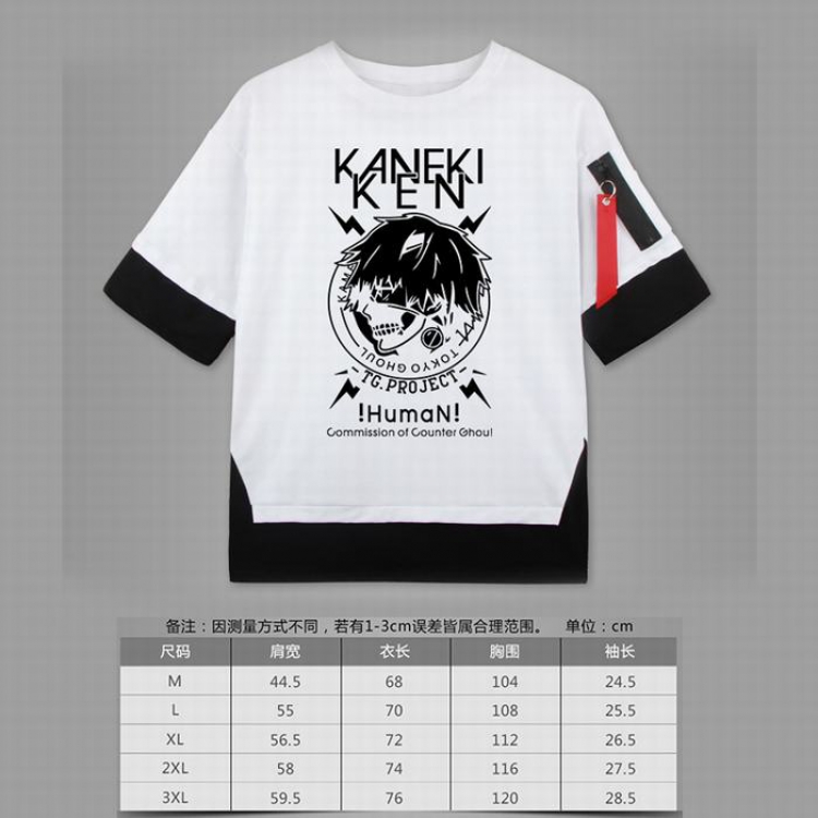 Tokyo Ghoul  Loose cotton fake two short sleeves t-shirt 5 sizes from M to 3XL white-11