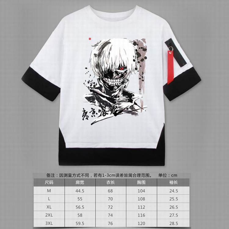 Tokyo Ghoul  Loose cotton fake two short sleeves t-shirt 5 sizes from M to 3XL white-14