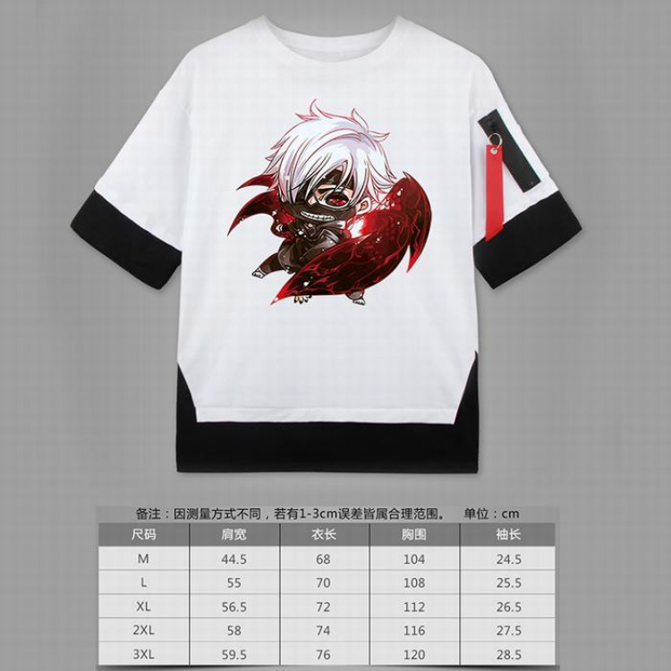 Tokyo Ghoul  Loose cotton fake two short sleeves t-shirt 5 sizes from M to 3XL white-17