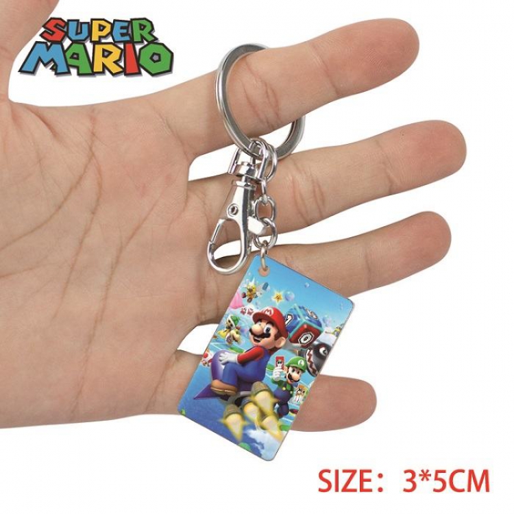 Super Mario- 14 Anime Acrylic Color Map Keychain Pendant
