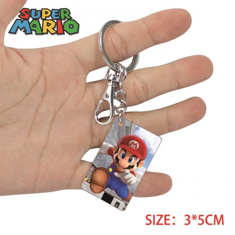 Super Mario- 3 Anime Acrylic Color Map Keychain Pendant