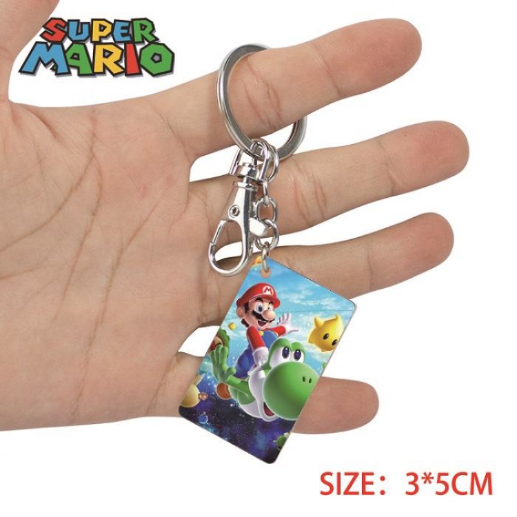 Super Mario- 7 Anime Acrylic Color Map Keychain Pendant
