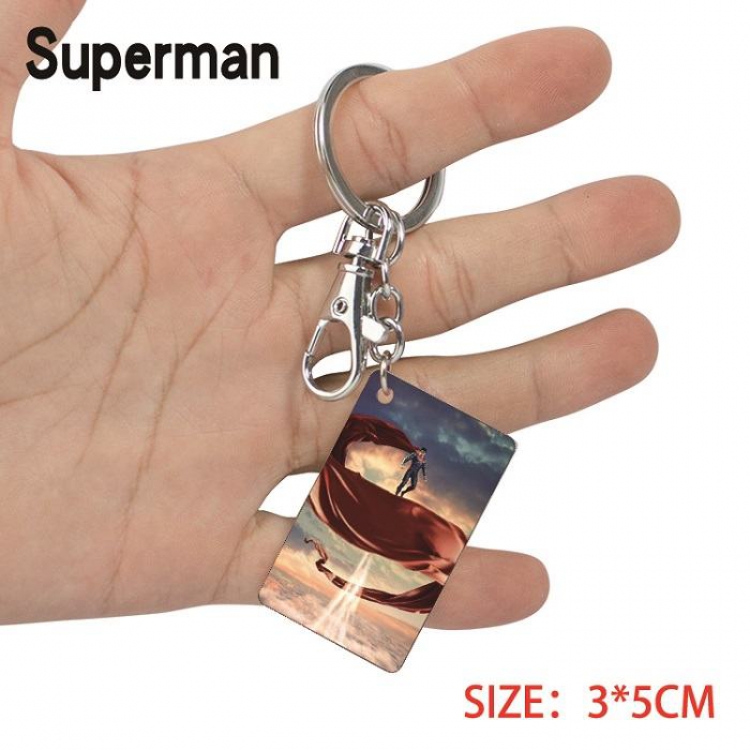 Superman-1 Anime Acrylic Color Map Keychain Pendant