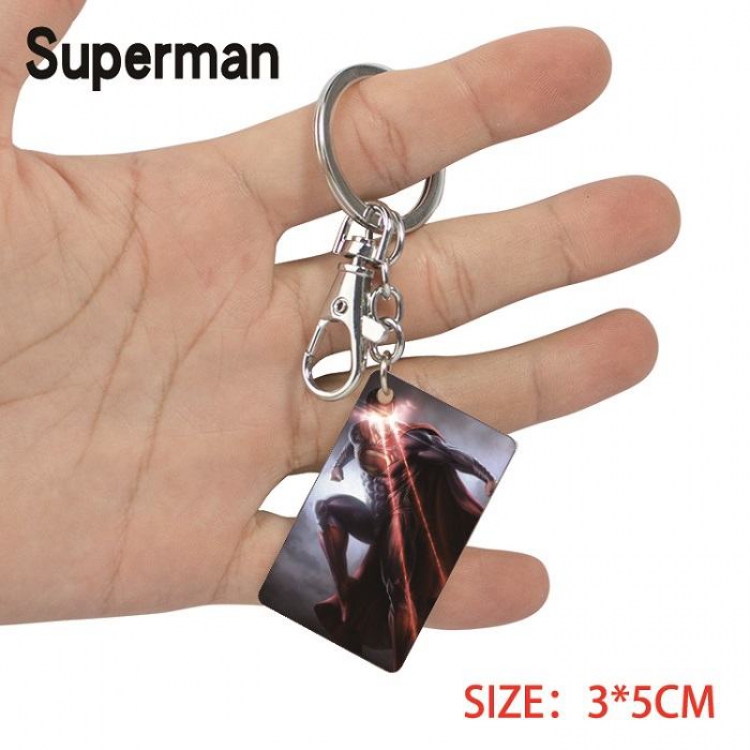 Superman-4 Anime Acrylic Color Map Keychain Pendant