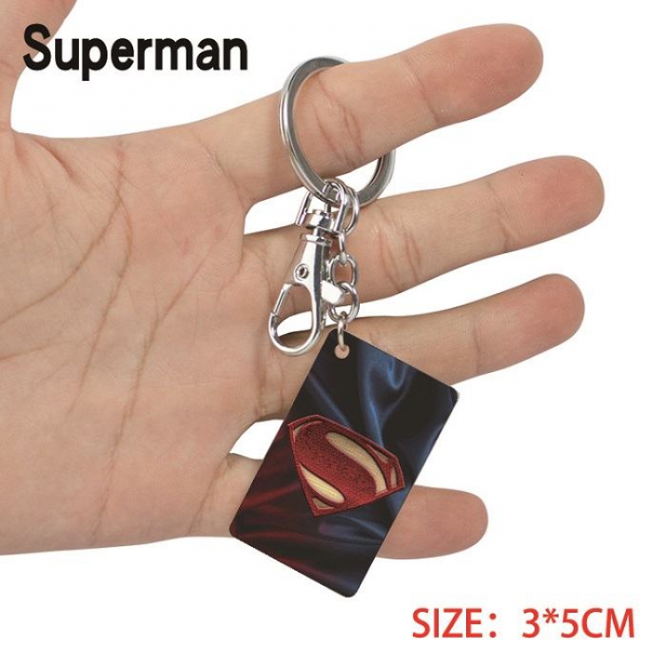 Superman-2 Anime Acrylic Color Map Keychain Pendant