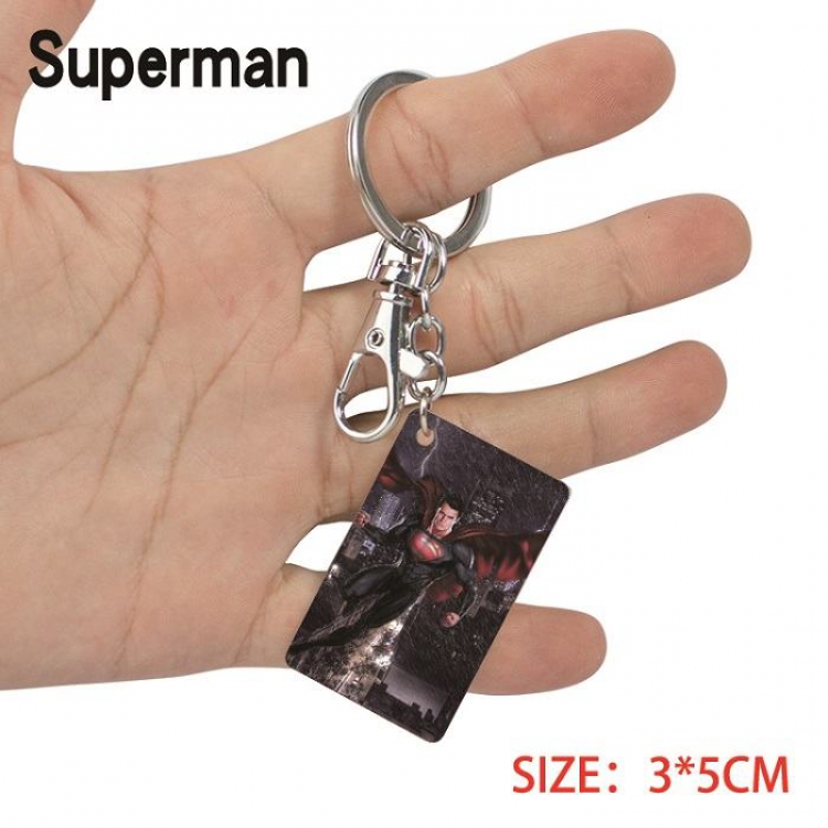 Superman-7 Anime Acrylic Color Map Keychain Pendant