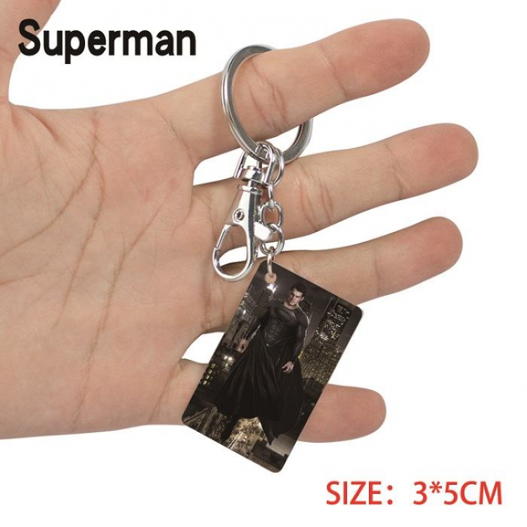 Superman-8 Anime Acrylic Color Map Keychain Pendant