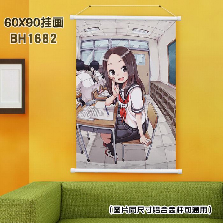 Takagi san who is good at teasing White Plastic rod Cloth painting Wall Scroll 40X60CM BH-1682