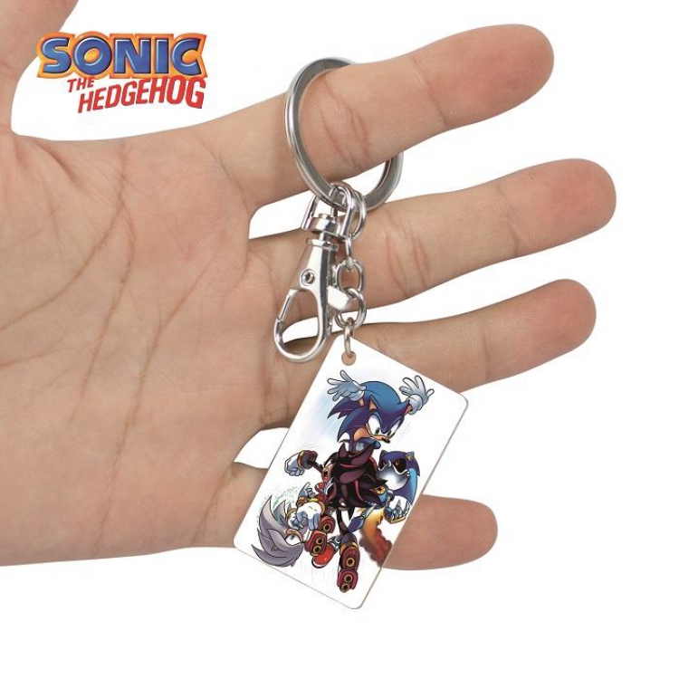 Sonic The Heogehog-1 Anime Acrylic Color Map Keychain Pendant