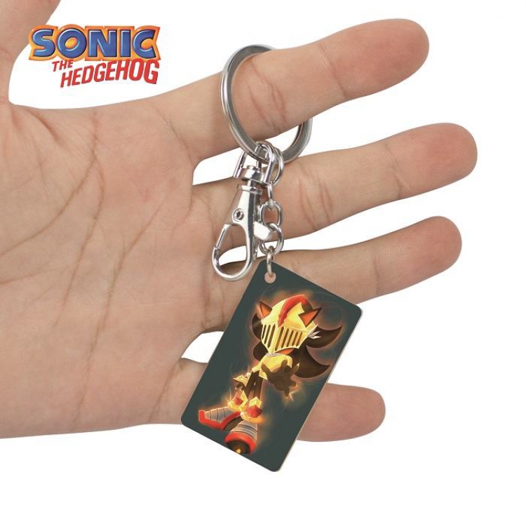 Sonic The Heogehog-15 Anime Acrylic Color Map Keychain Pendant