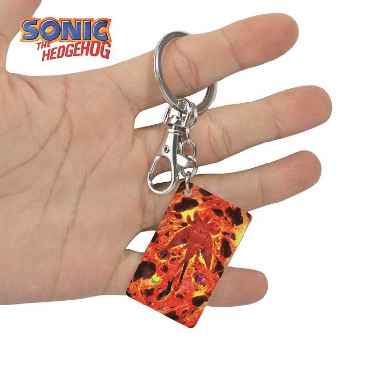Sonic The Heogehog-14 Anime Acrylic Color Map Keychain Pendant