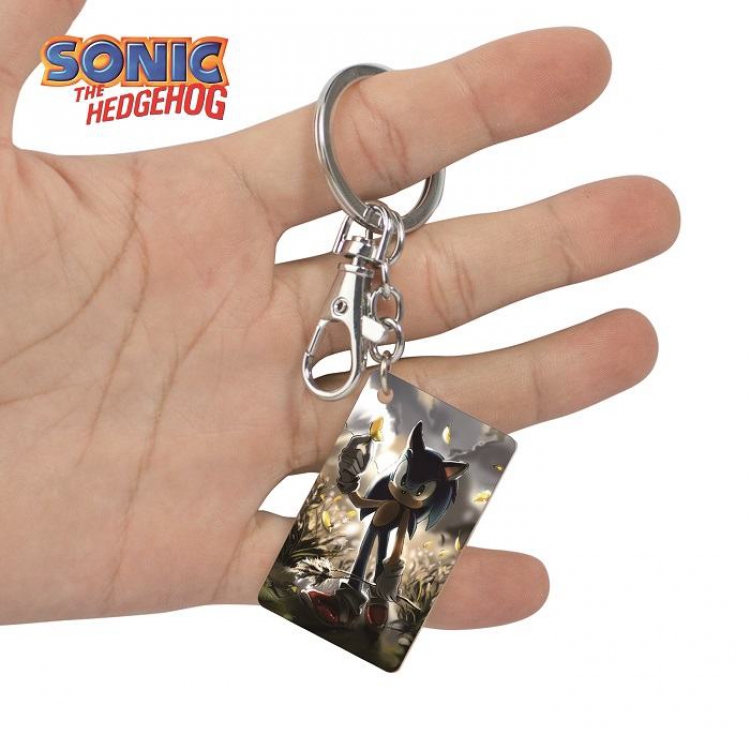 Sonic The Heogehog-4 Anime Acrylic Color Map Keychain Pendant