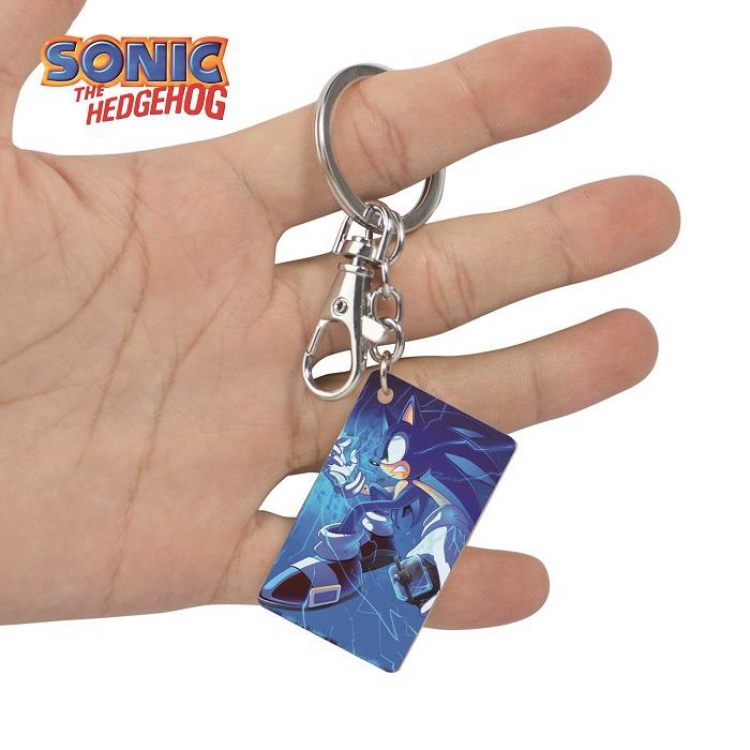 Sonic The Heogehog-2 Anime Acrylic Color Map Keychain Pendant
