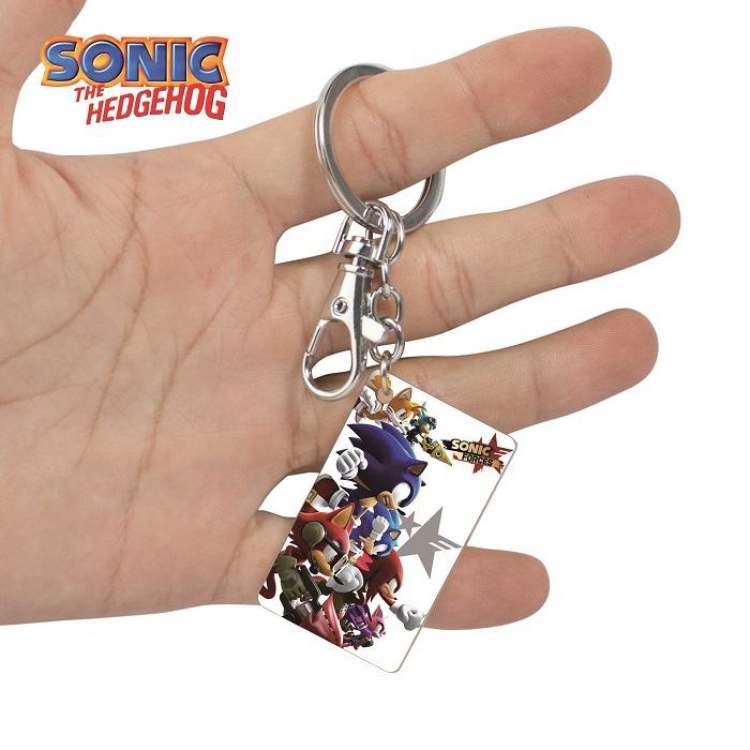 Sonic The Heogehog-6 Anime Acrylic Color Map Keychain Pendant