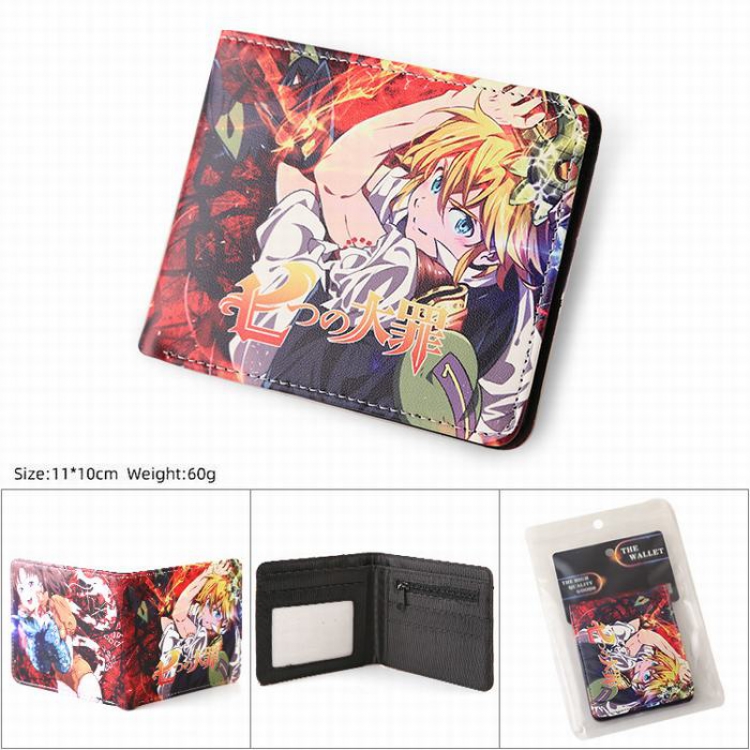 The Seven Deadly Sins PU Twill two fold short wallet wallet 11X10CM