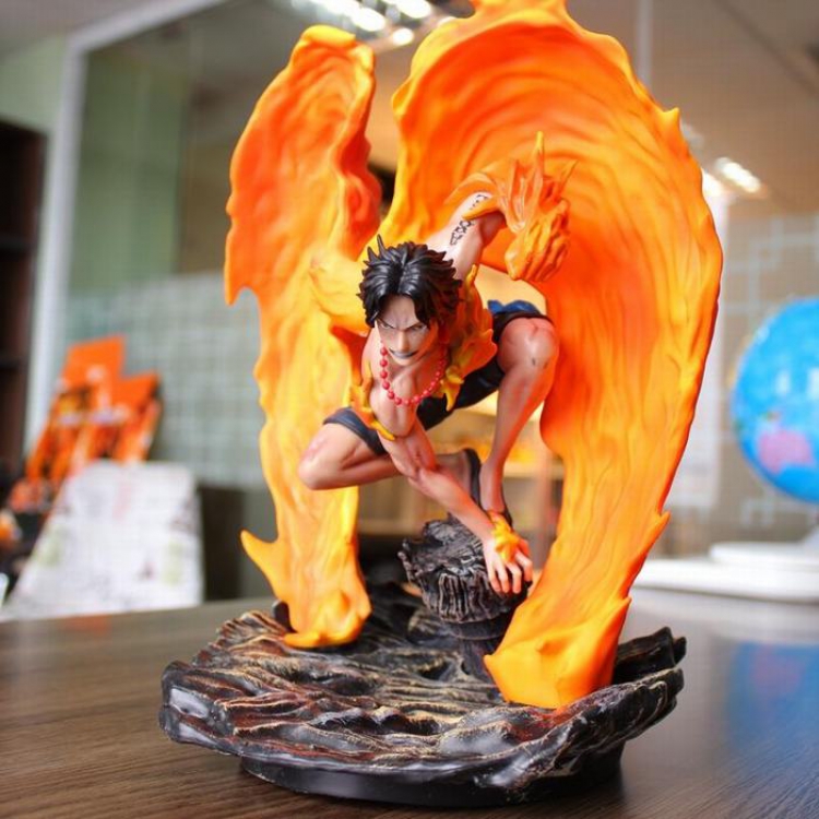 One Piece Ace Rebirth from the fire Boxed Figure Decoration Model 28CM 30X23X25CM