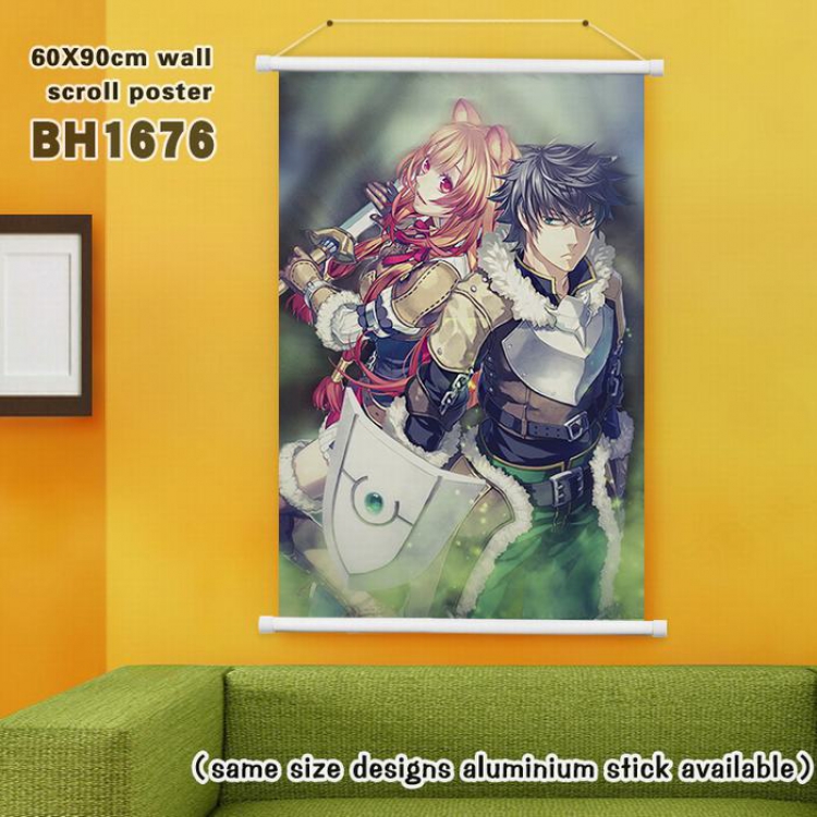 Shield of the brave White Plastic rod Cloth painting Wall Scroll 40X60CM (Can be customized for a single model)BH-1676