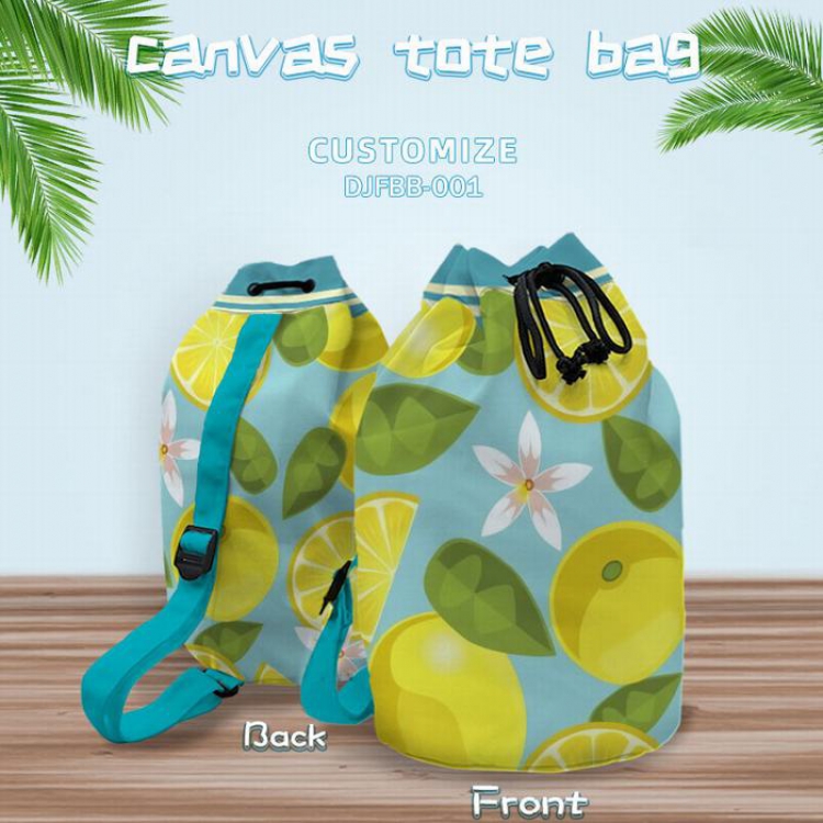 DJFBB001-lemon  Personal shoulder canvas bag 40X25CM(Can be customized for a single model)