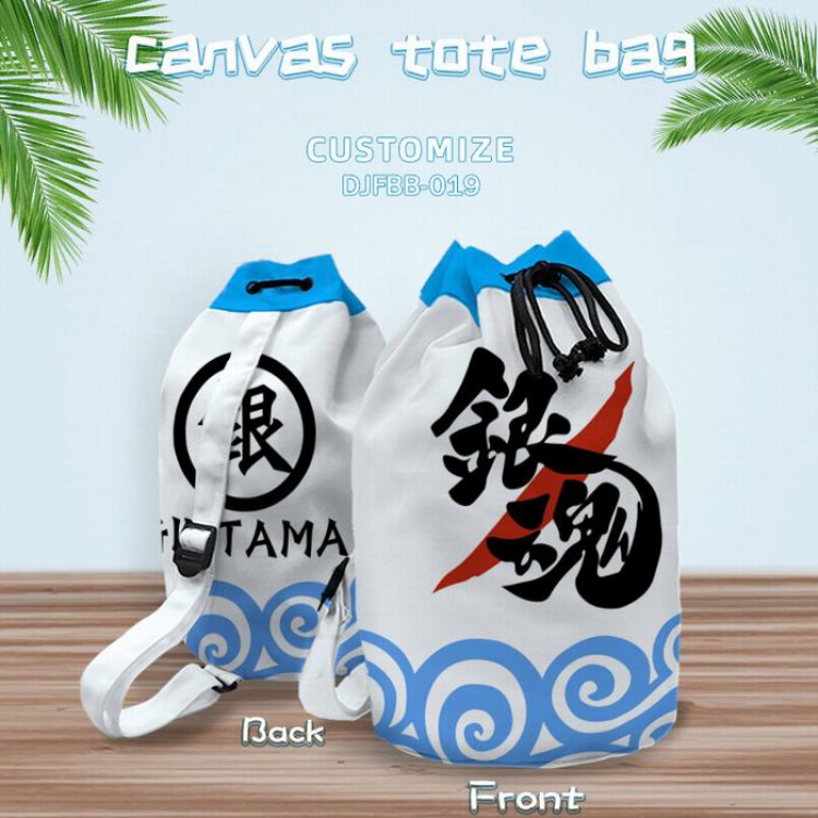 DJFBB019-Gintama Anime shoulder canvas bag 40X25CM(Can be customized for a single model)