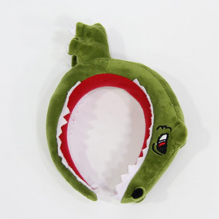 Shark crocodile green Cartoon plush headband  15X12CM 0.075KG price for 5 pcs