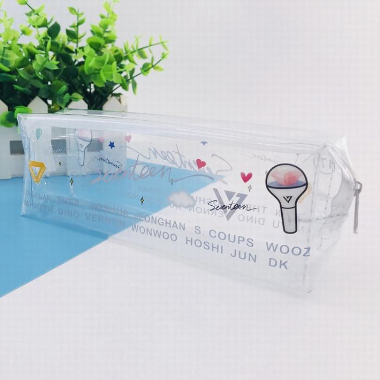 Seventeen Around the star Long transparent pencil case OPP Bag independent packaging18X6.5X5.5CM 32G price for 5 pcs