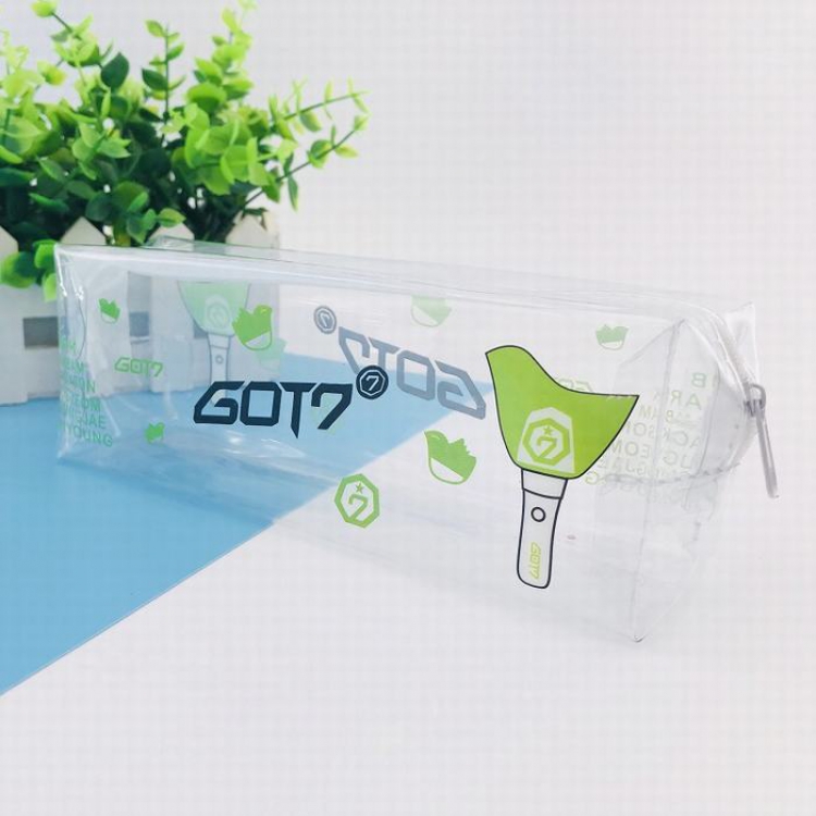 GOT7 Around the star Long transparent pencil case OPP Bag independent packaging18X6.5X5.5CM 32G price for 5 pcs