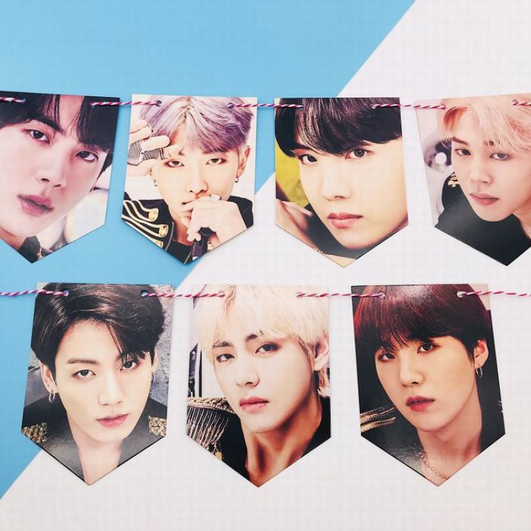 BTS-A Around the star Hanging flag hanging picture photo wall painting 10X14CM 33G price for 5 pcs