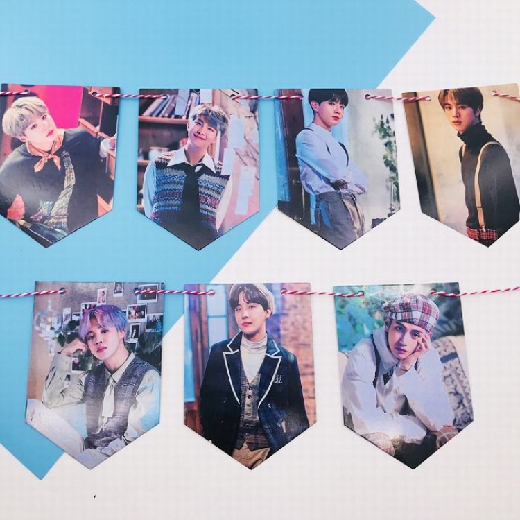 BTS-B Around the star Hanging flag hanging picture photo wall painting 10X14CM 33G price for 5 pcs