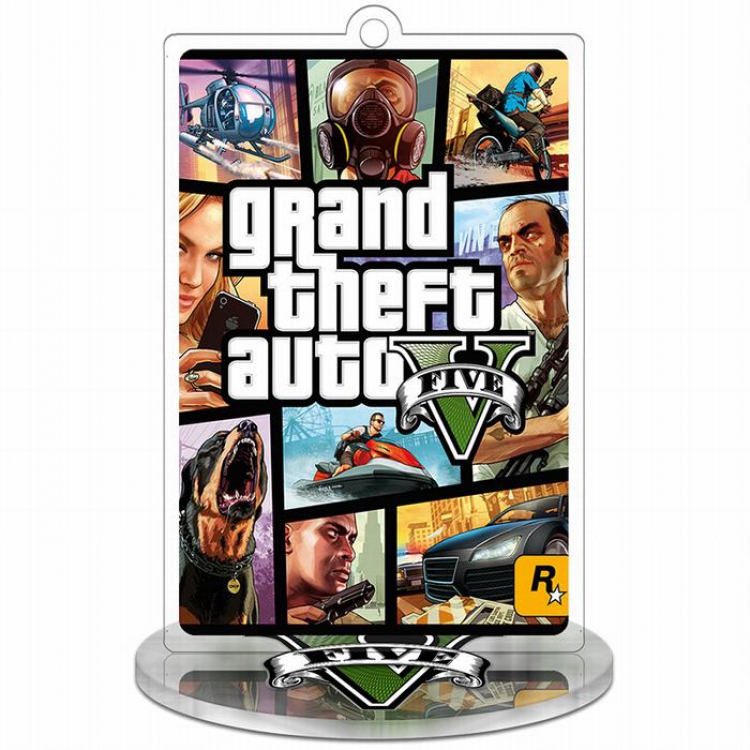 Grand Theft Auto V-4 Acrylic key pendant long square small licensing