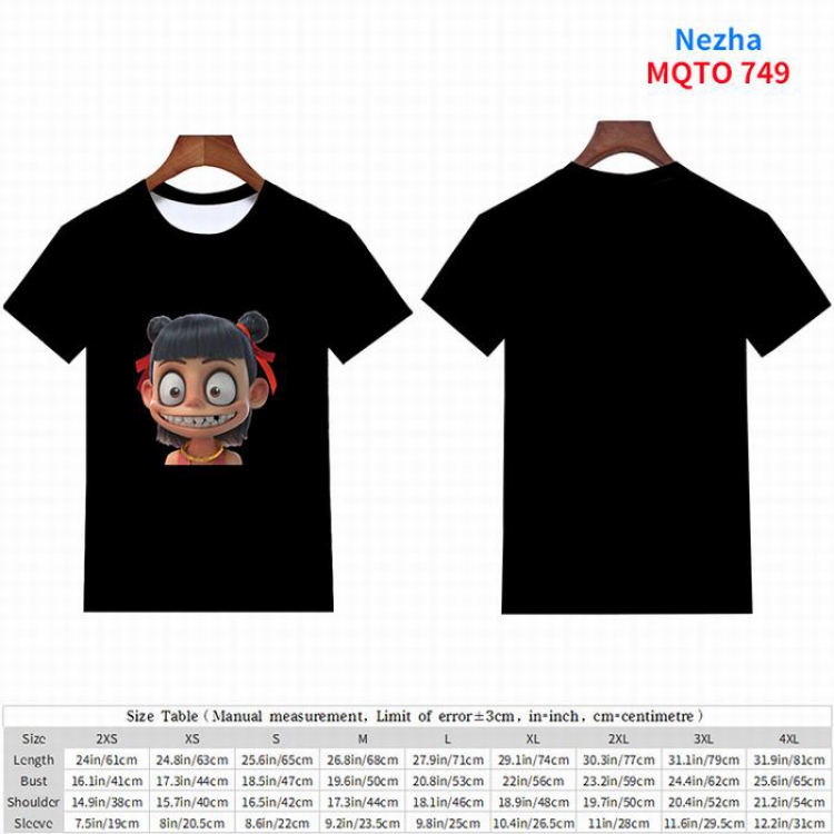 Nezha full color short sleeve t-shirt 9 sizes from 2XS to 4XL MQTO-749