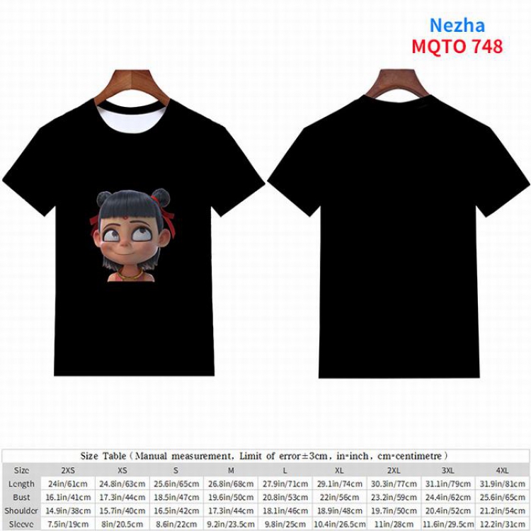 Nezha full color short sleeve t-shirt 9 sizes from 2XS to 4XL MQTO-748