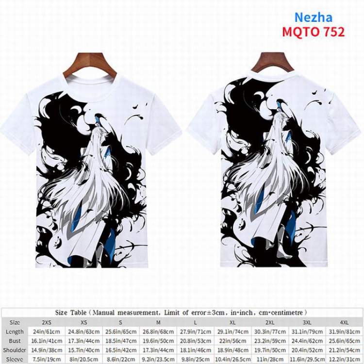 Nezha full color short sleeve t-shirt 9 sizes from 2XS to 4XL MQTO-752